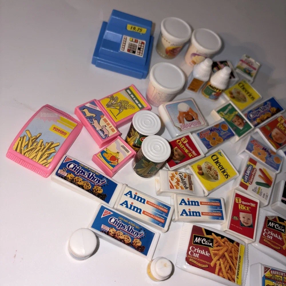 Barbie 1990s Food Accessories Eggo Cheerios Fries Store Checkout Chips Ahoy